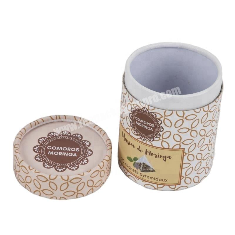 Custom paper tea packaging cylinder tea box packaging