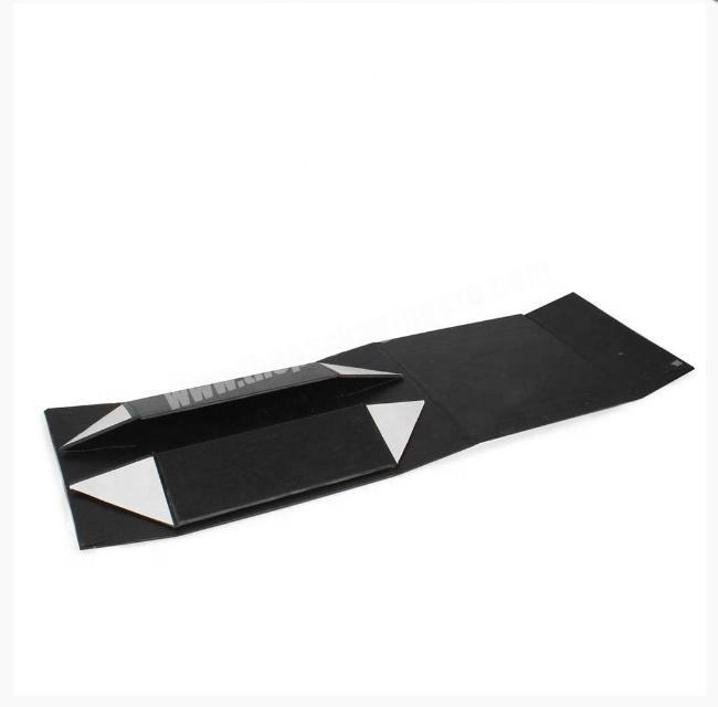 Custom Paperboard Gift Packaging Large Magnetic Flap Closure Paper Matt Black With UV Logo