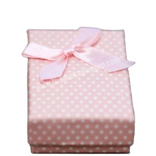 Custom Pastel Pink Polka Dot Cardboard Earrings Jewelry Gift Paper Box