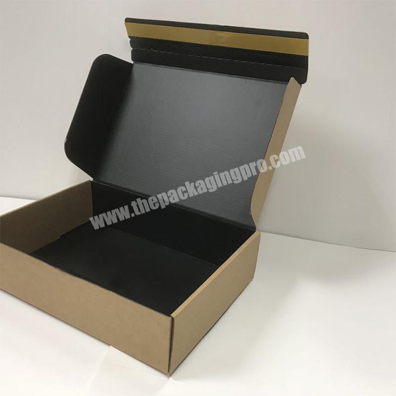 Custom peel and seal adhesive tear off strip open e commerce mailing box postal boxes with tear strip