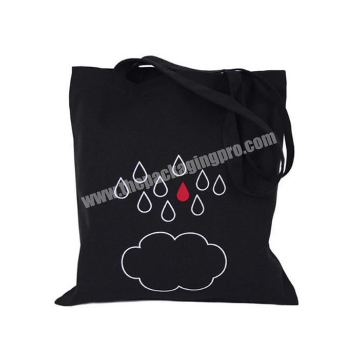 Custom personalized low MOQ 100% cheap black cotton bag manufacturer