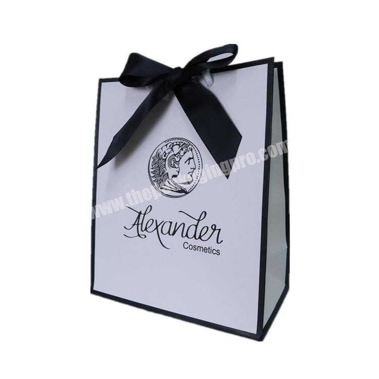 custom Personalized printed fancy paper gift bags with ribbon handle