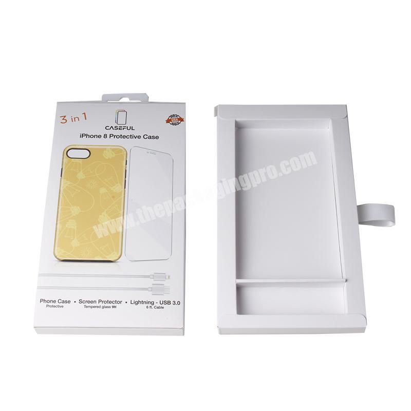 Custom phone case white cardboard paper gift box packaging