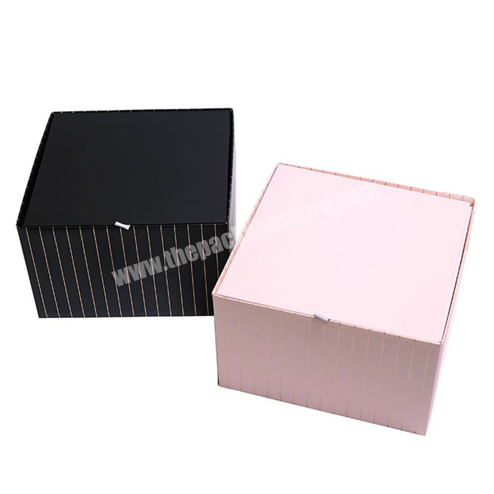 Custom pink black gift paper box packaging