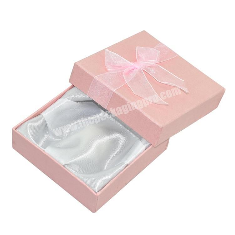 Custom Pink Cardboard Jewelry Bracelet Packaging Gift Box With Lid