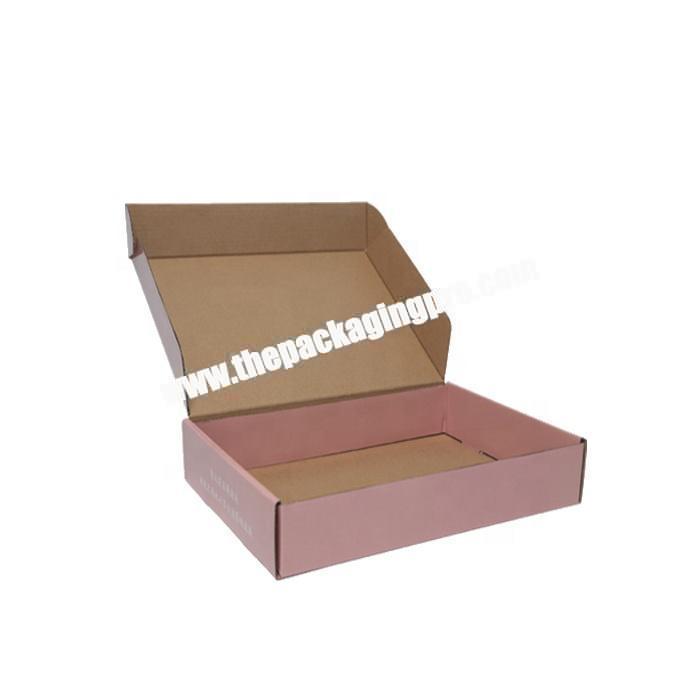 Custom pink colored corrugated paper packing boxes for shoes