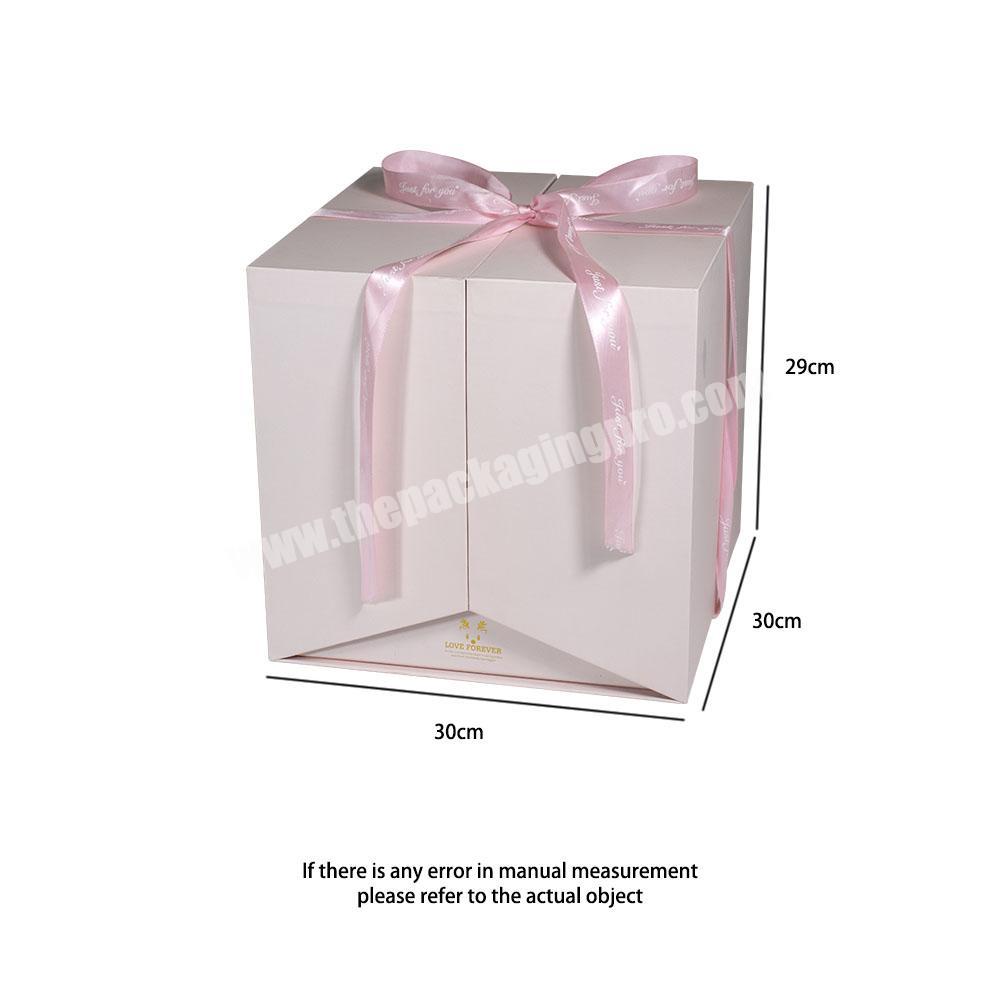 Custom pink elegant decorative gift box with ribbon