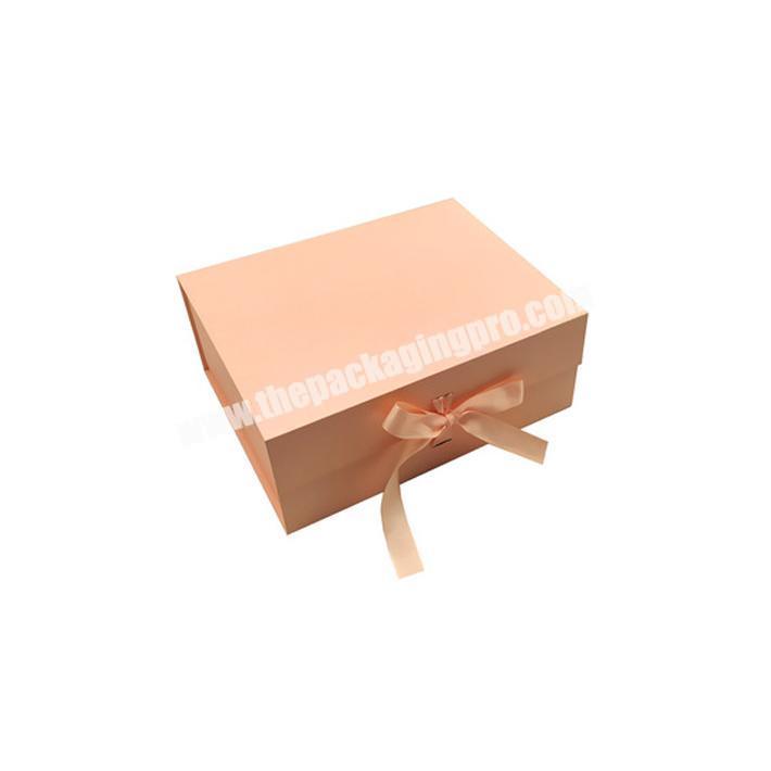 Custom pink flat pack folding box packaging magnetic gift box