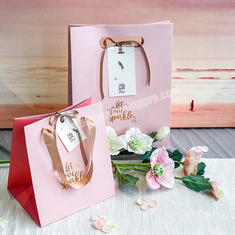 Custom pink flower gift bag
