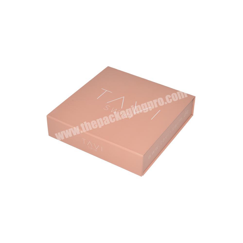 Custom pink folding rigid cardboard gift box for bras, Luxury underwear paper packaging box