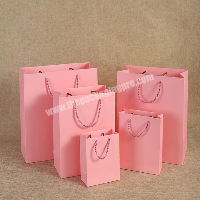 Candy Color Kraft Paper Gift Bags with Handle Shopping Party Supply Custom Print 