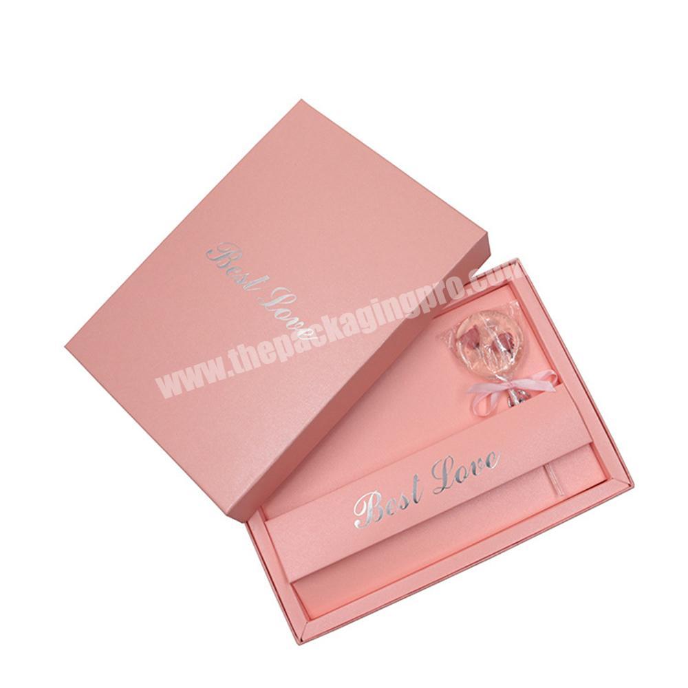 Custom pink packaging cardboard gift paper box