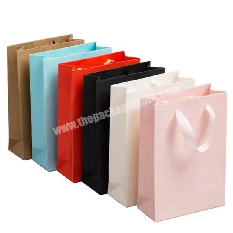 Custom Pink Paper Bag With Your Own Logo Printed For Shopping Industrial Use