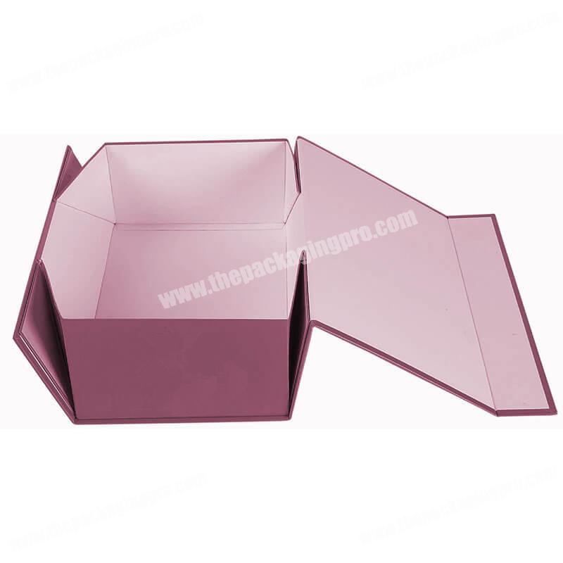 Custom pink printing paper magnet ribbon  luxury paper cloth packaging folding box