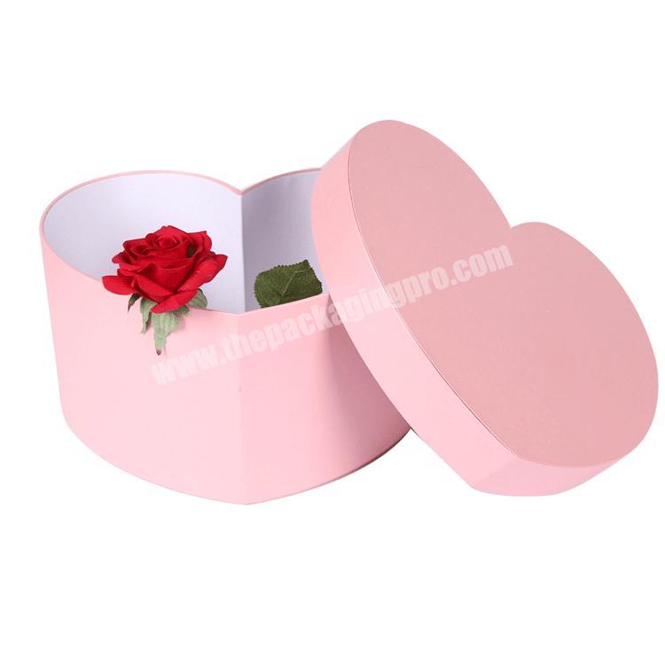Custom pink recycled gift packaging emty soap flower boxes lexurious geometrical bucket rose heart shaped flower box