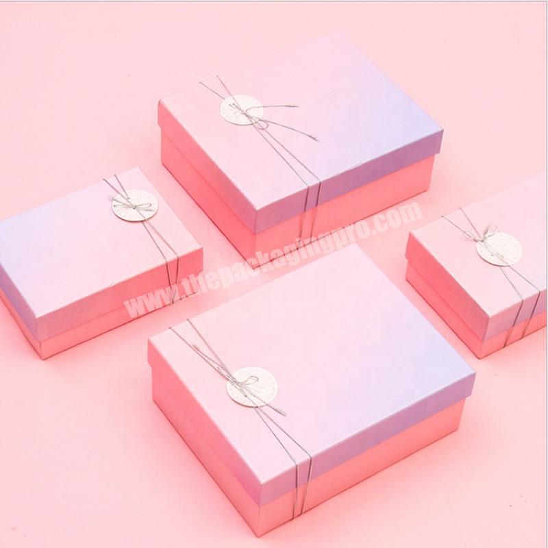 Custom Pink Small Rigid Lid And Base Paper Packaging Box
