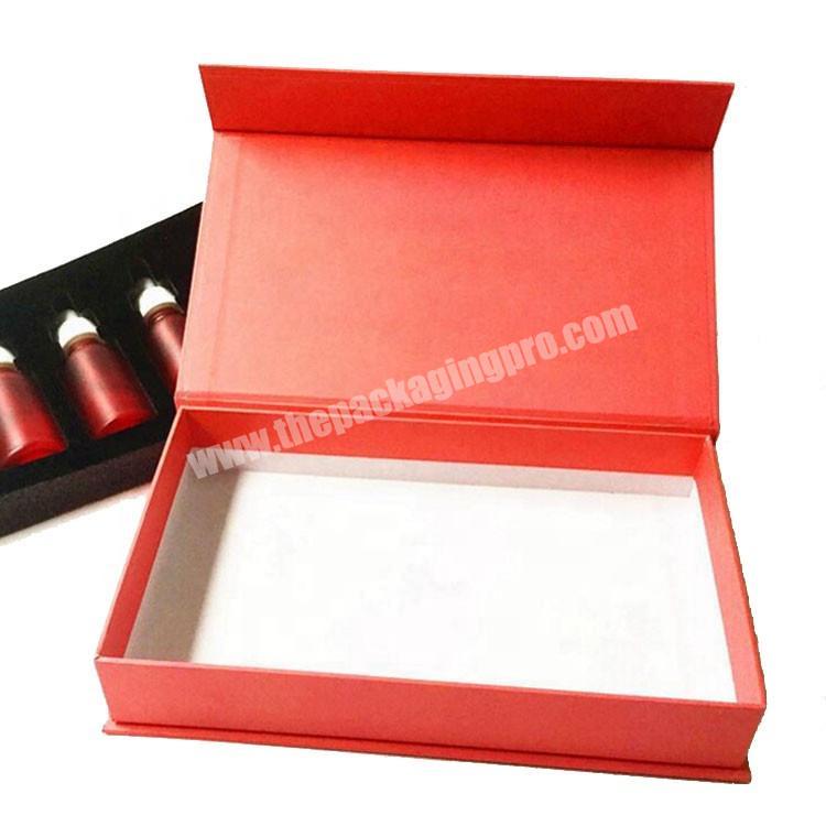 Custom plain red colored cosmetic paper box printing with own logo
