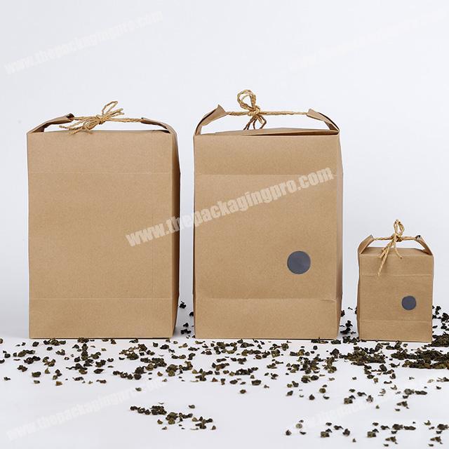 Custom portable kraft paper bags wholesale rice grains wolfberry tea dry cargo specialty gift package bag