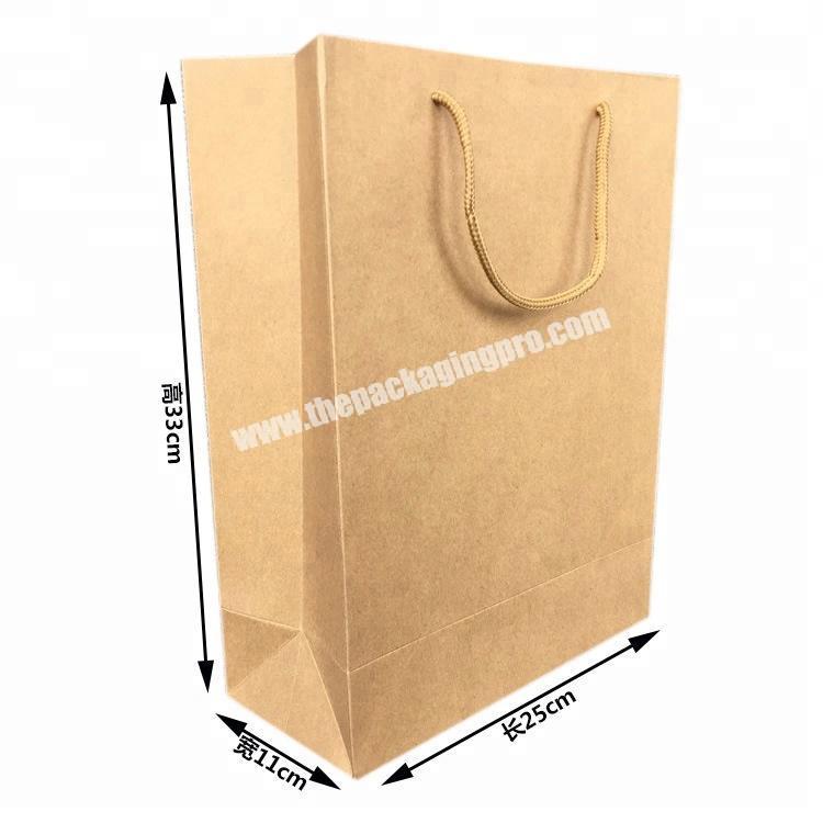 Custom print cheap brown kraft paper bags with handles