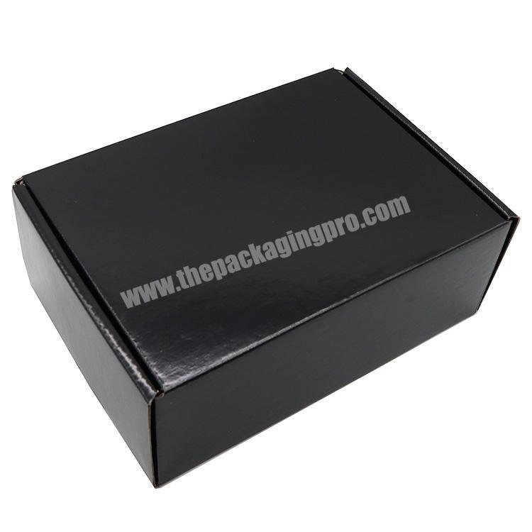Custom Print Flat Pack Self Lock Branded Rigid Sustainable Black Corrugated Mailer Box
