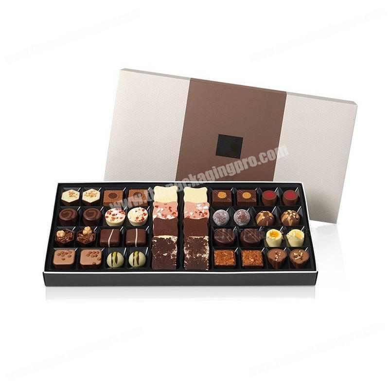 Custom print food grade paper packaging 16 32 chocolate gift lid-off box