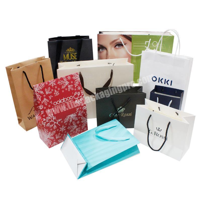 Custom Print Luxury Promotional Gift Packing Paper Shopping Bags with Logo