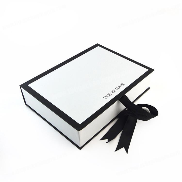 custom print luxury  rigid  matte white gift box