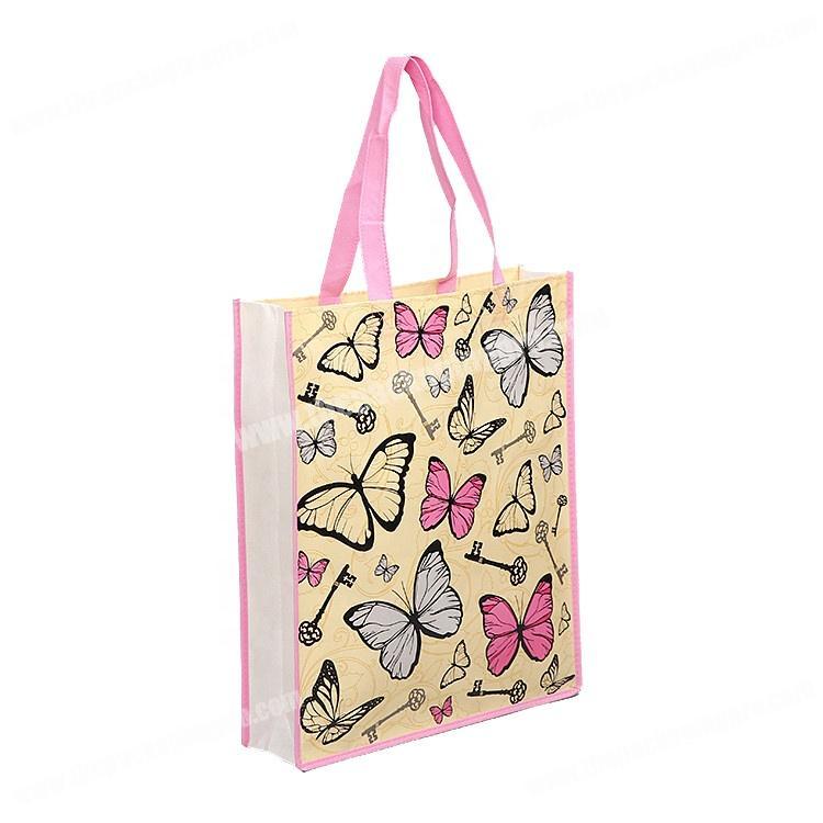 Custom print reusable non woven shopper tote bag with sewing handle