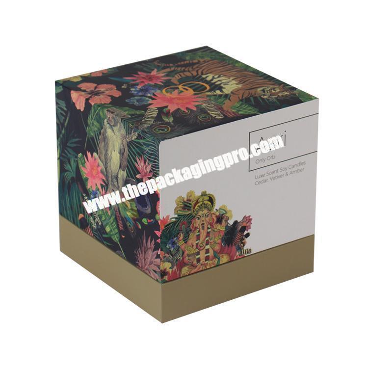 custom printed 2 piece empty gift boxes for candle jars