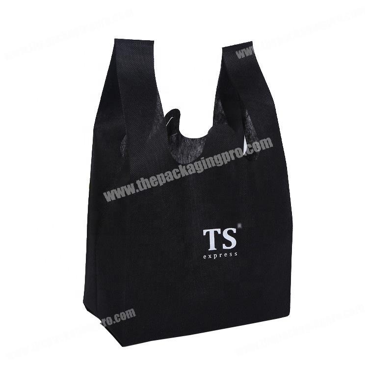 Custom printed biodegradable t shirt bags reusable non woven shopper bag