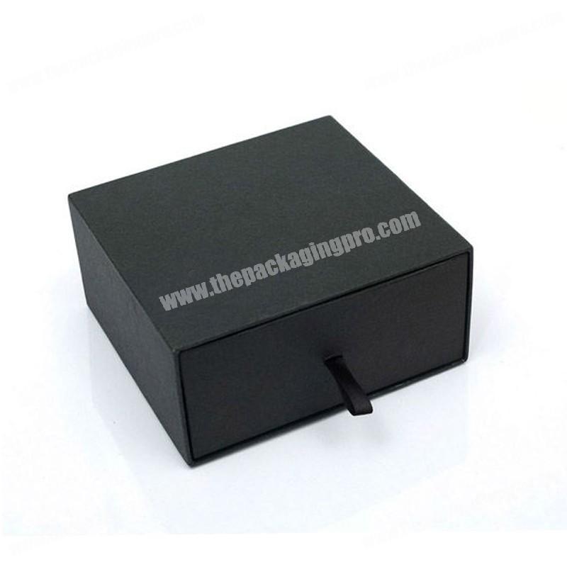 Custom Printed Black Cardboard Paper Gift Boxes Packing Drawer Box for Present