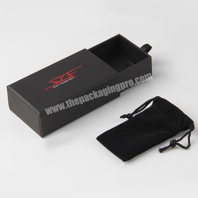 custom printed black matte ring gift jewelry box and bag wholesale