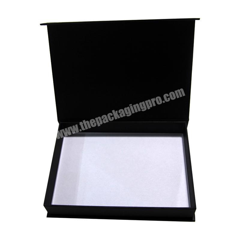 Custom Printed Blank Cosmetic Boxes With Handle Apparel Black Book Cardboard Gift Box