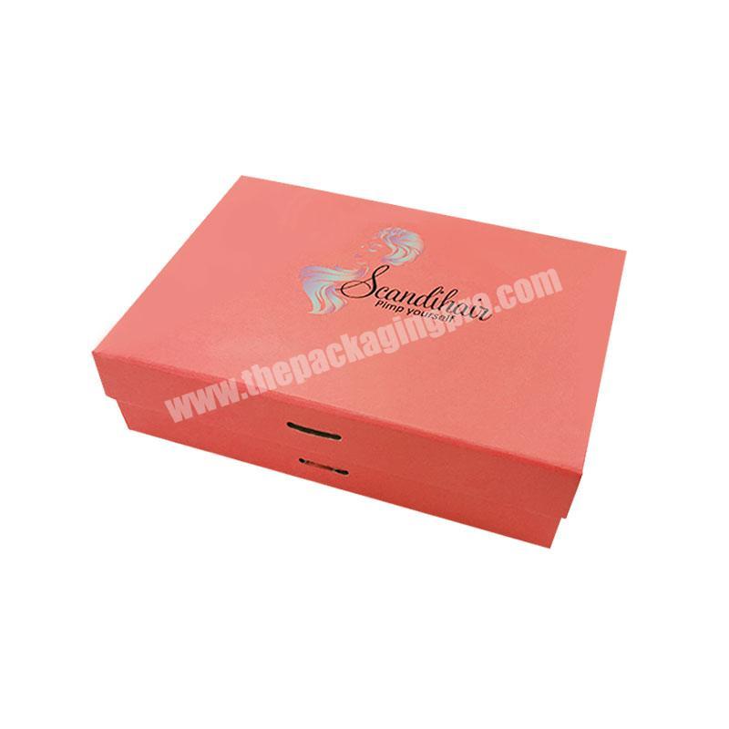 Custom printed book shaped luxury cardboard pink magnetic gift box with ribbon