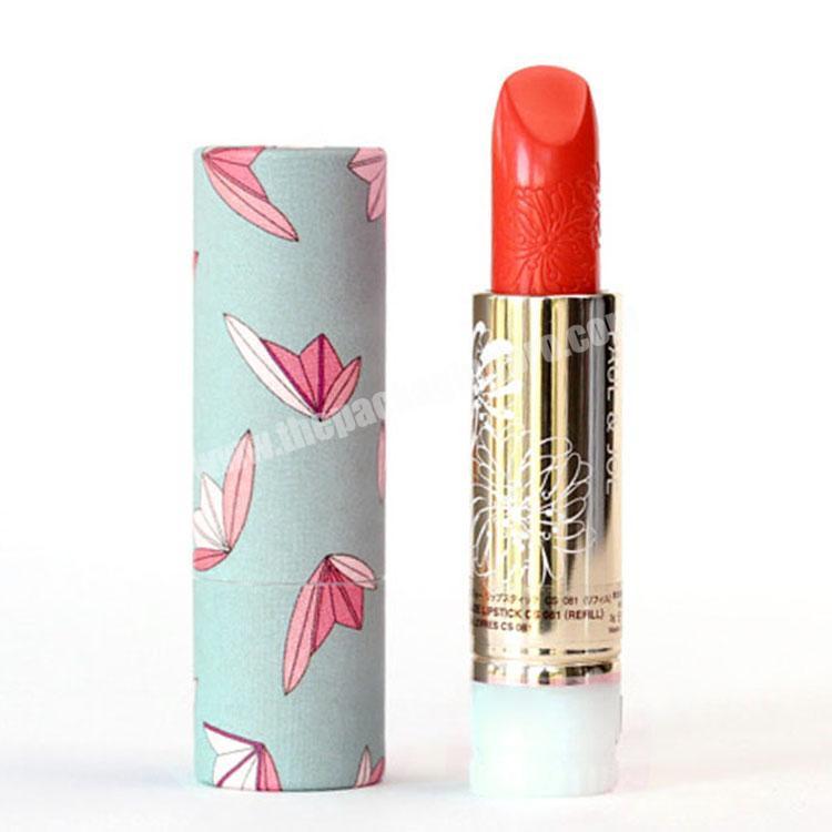 custom printed cardboard tube round box packing rolled edge lipstick paper tube