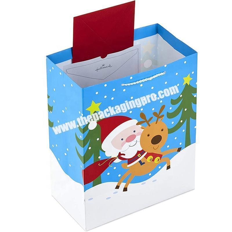 Custom Printed Cheap Recycled Christmas Gift Craft Shopping Packaging Kraft Bag Supplier Paper bag