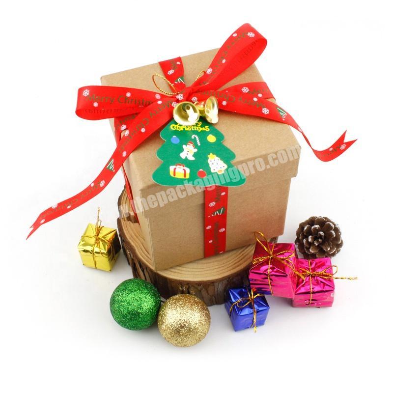 custom printed christmas kraft paper gift box for candy