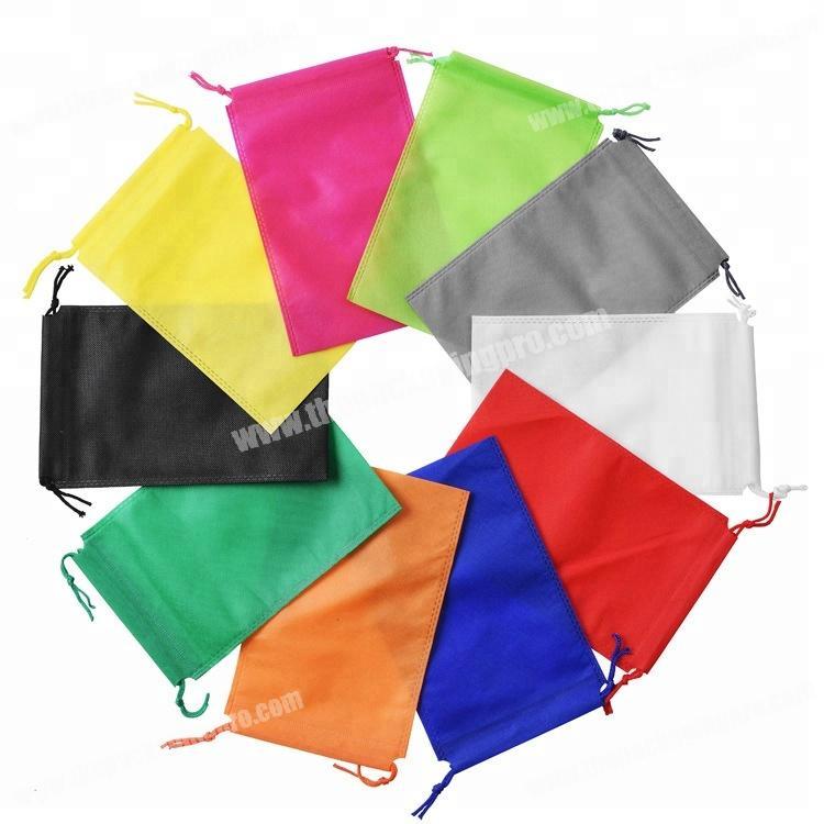 Custom printed colorful fabric recycled non woven drawstring bag