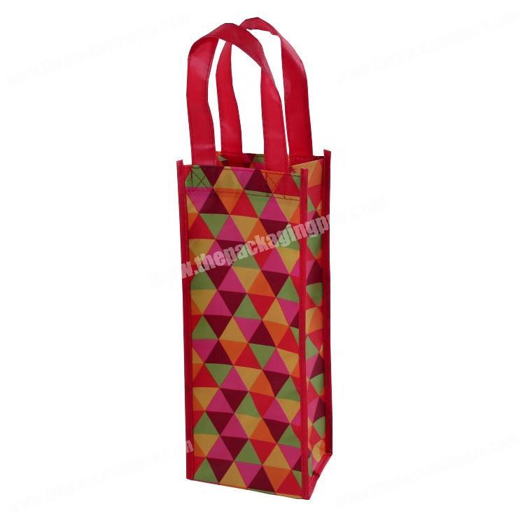 Custom printed colorful lamination non woven wine bag with your logo
