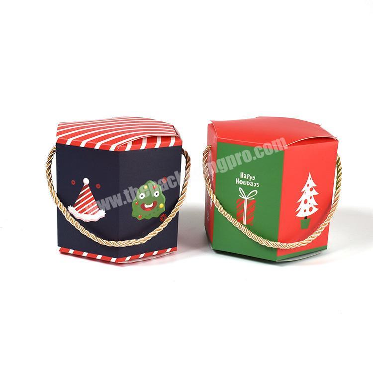 custom printed decorative paper cardboard folding packaging gift Christmas box with lid