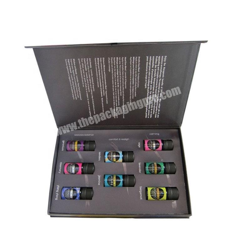 Custom printed design Essential Oil Cosmetics Packaging Cardboard magnetic essential oil box packaging