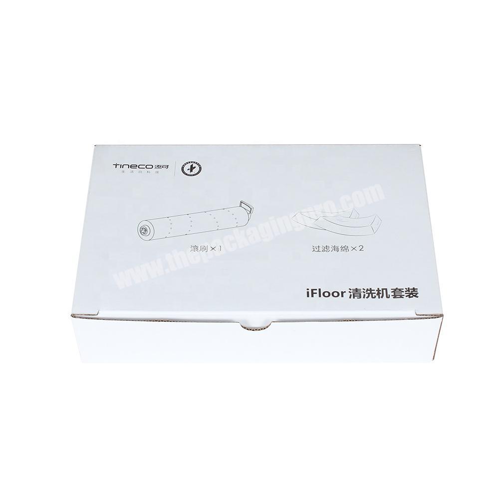 Custom Printed  E-Commerce Packaging Corrugated Cardboard  White Tab Literature Mailer Box