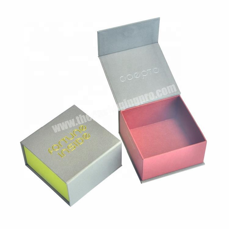 Custom Printed Empty Fancy Small Hot Foil Stamping Paper Packaging Gift Box With Flip Cover