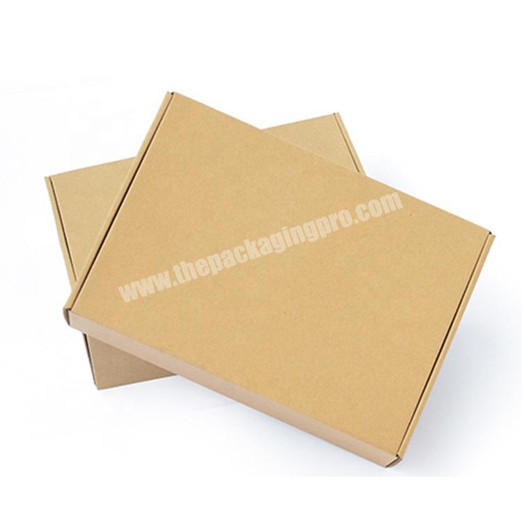 Custom Printed Flat Brown Kraft Paper Corrugated E Flute Clothing Shipping Box Postal Delivery Tuck End Boxes