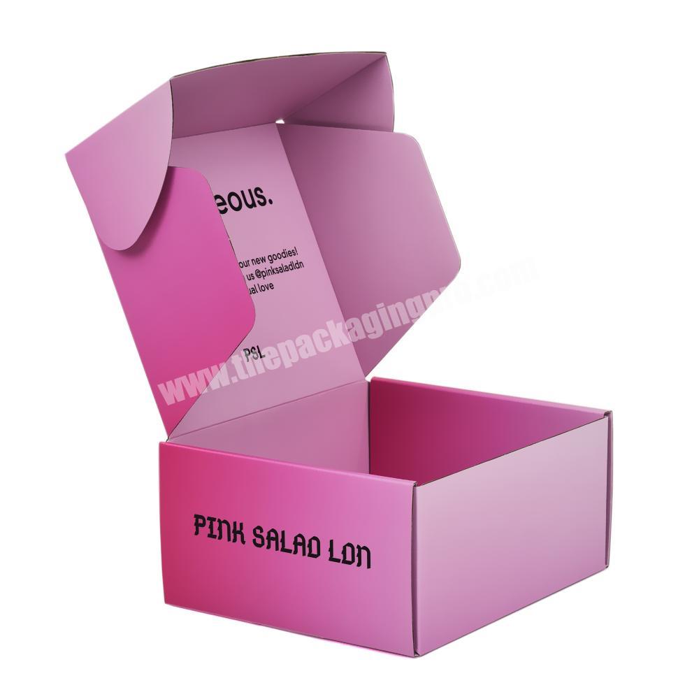 Custom printed flat tuck top cardboard corrugated board paper box apparel packaging small mailing boxes