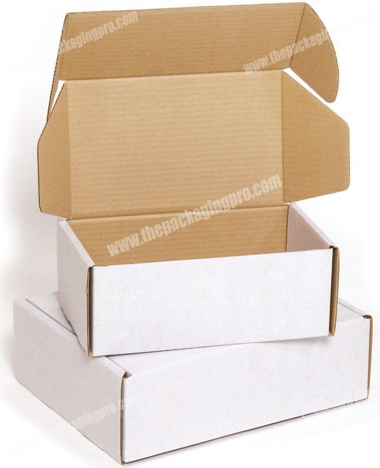 Custom Printed Flute E-Commerce Packaging Box Corrugated Cardboard Shipping Mailer White Tab Locking Literature Mailer Box
