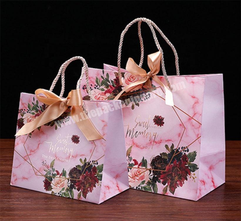 Custom Printed Foil Logo New Design Decorative Pink Gift Paper Bags ...