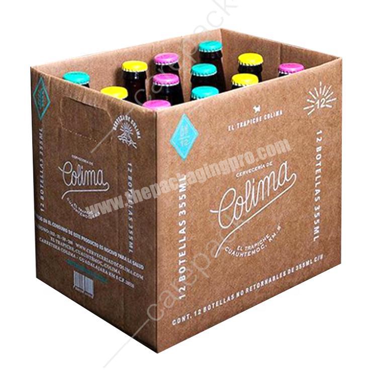 Custom Printed Foldable Express Shipping Delivery Box Cardboard Bottle Beer Wine Corrugated Packaging Moving Boxes With Dividers