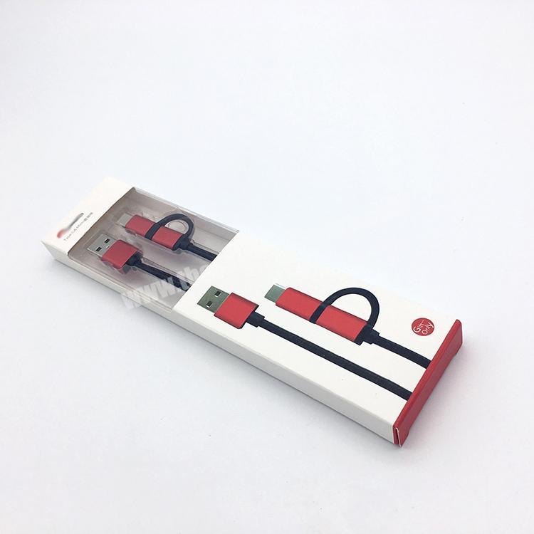 Custom printed foldable magnetic rigid earphone cardboard packaging box with hook
