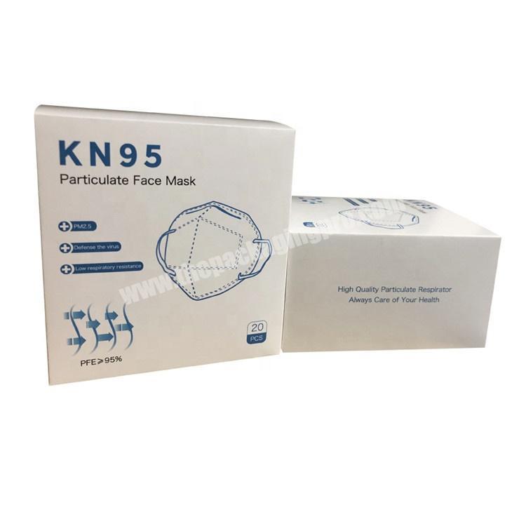 Custom printed foldable paper box for packing KN95 particulate face mask